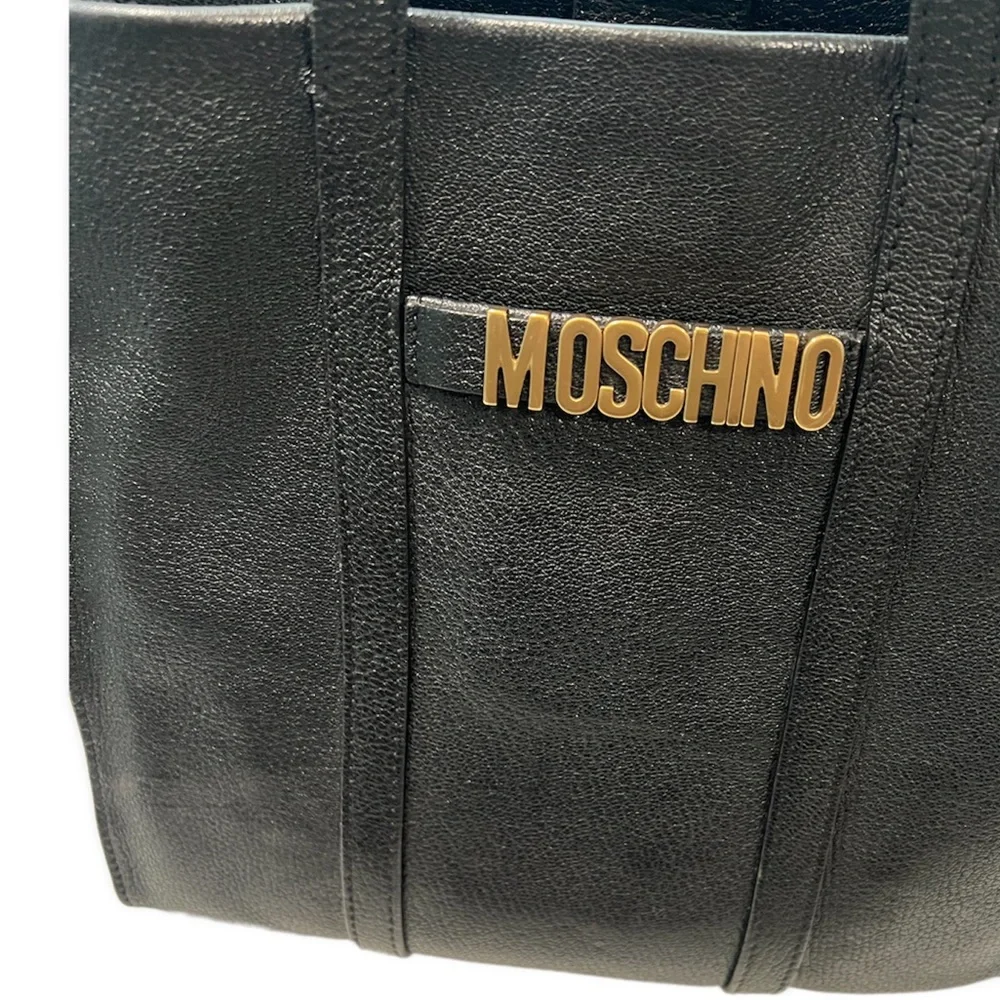 Moschino Leather Vintage Black Tote